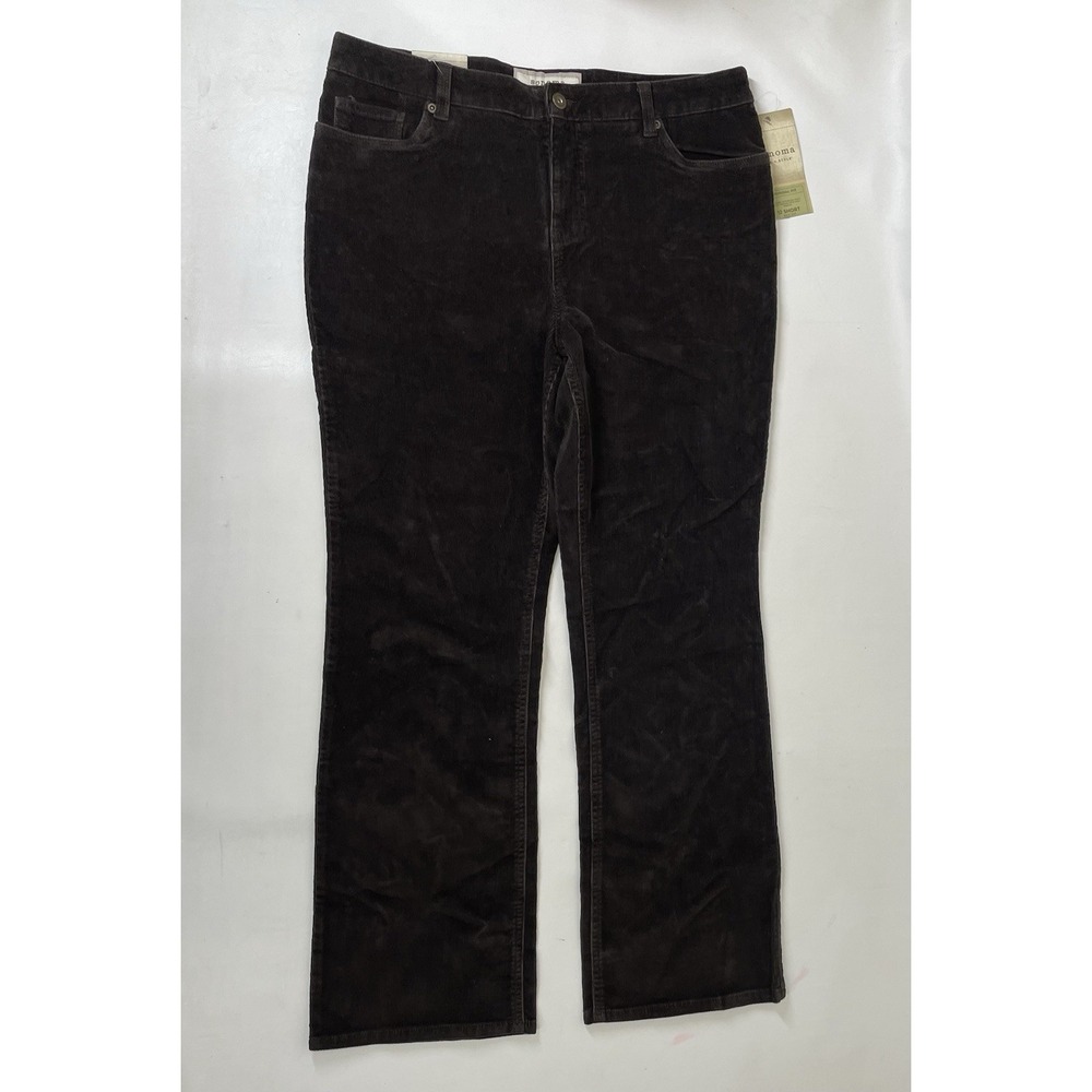 Sonoma Secretly Slimming Original Fit Boot Cut Corduroy Pants Womens 12S Brown